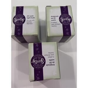 SCENTSY Brand 3 Pack Replacement Light Bulbs 20 Watt, New in Packaging